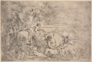 Sürülerini Takip Eden Çobanlar by Giovanni Benedetto Castiglione