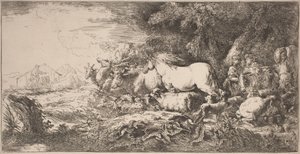 Gemiye Doğru Giden Hayvanlar by Giovanni Benedetto Castiglione