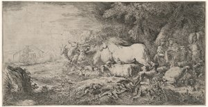 Gemiye Doğru Giden Hayvanlar by Giovanni Benedetto Castiglione