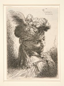 3/4 görünümde görülen Sakalsız Genç Adam, Les petites tetes, d dizisinden sağa döndü, aşağı bakıyor by Giovanni Benedetto Castiglione
