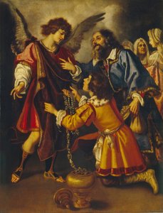 Tobiass Meleğe Veda, 17. yüzyılın ilk üçte biri. by Giovanni Bilivert