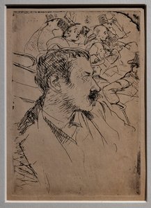 Paris'teki Operà'da, 1880 dolayları (kağıt üzerine çizgili) by Giovanni Boldini