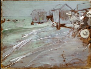 Oostende Sahili Tablosu Giovanni Boldini (1842-1931) Dim. 27x35 cm Bologna, özel koleksiyon by Giovanni Boldini