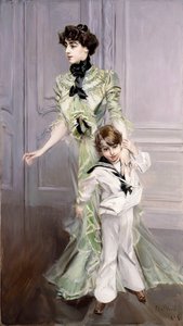 Madam Hugo ve Oğlunun Portresi, 1924 by Giovanni Boldini