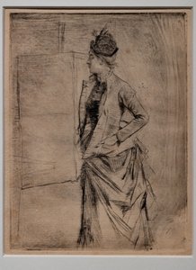 Profilde Ayakta Duran Genç Kadın Portresi (Ziyaret) by Giovanni Boldini