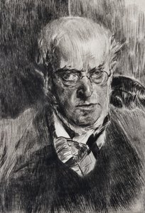 Ressam Adolph Menzel'in portresi, detay by Giovanni Boldini