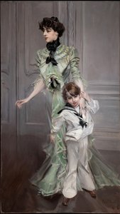 Bayan Hugo ve oğlunun portresi, 1898. by Giovanni Boldini