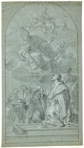 St Augustine'den düzenlerinin kuralını alan Augustinian rahipleri by Giovanni Bonati