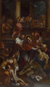 Saint Charles Borromeo, Veba Kurbanları Arasında, 17. Yüzyılın İkinci Yarısı.. by Giovanni Bonatti
