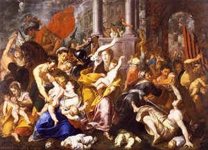 Masumların Katliamı, yazan Johann Christoph Storer (1611-1671), tuval üzerine yağlı boya, 300x420 cm, Aziz Eustorgio Kilisesi, Milano, İtalya. by Giovanni Cristoforo Storer