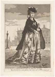 Venedikli Hanım La Dame Venitienne en habit de masque (nesne üzerindeki başlık) Çeşitli Portreler (seri başlığı) by Giovanni David