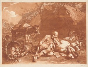 Çuvala Yaslanmış Yaşlı Bir Adam by Giovanni De Pian after Francesco Londonio