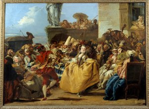 Karnaval sahnesi veya “Menuet”” 18. yüzyılda dans sahnesi maskesi. Gian Domenico Tiepolo (1727-1804) Sun tarafından tablo. 1,12x0,8 m.