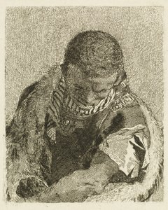 Öne eğilen bir Moor Başkanı by Giovanni Domenico Tiepolo