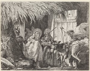 Joseph ve Mary Ayrılmaya Hazırlanıyor by Giovanni Domenico Tiepolo