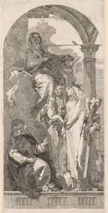 Aziz Agnes, Catherine ve Rosa ile Madonna by Giovanni Domenico Tiepolo