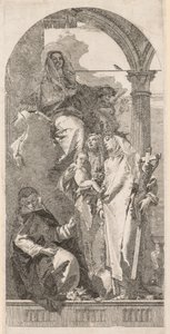 Aziz Agnes, Catherine ve Rosa ile Madonna. by Giovanni Domenico Tiepolo