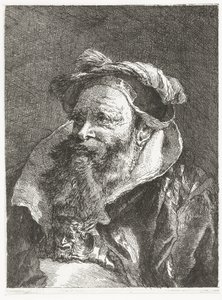 Toka üzerinde satir kafası olan adam Kafaların toplanması (dizi başlığı) Raccolta di Teste (dizi adı) by Giovanni Domenico Tiepolo