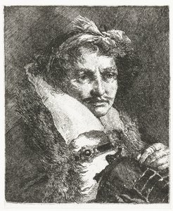 Bıyıklı ve kasklı adam Kafaların toplanması (dizi başlığı) Raccolta di Teste (dizi adı) by Giovanni Domenico Tiepolo