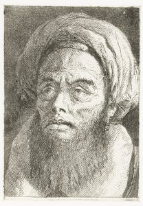 türbanlı adam Kafaların toplanması (dizi başlığı) Raccolta di Teste (dizi adı) by Giovanni Domenico Tiepolo