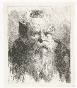 Mücevherli sakallı ve şapkalı yaşlı adam Kafaların toplanması (dizi başlığı) Raccolta di Teste (dizi adı) by Giovanni Domenico Tiepolo