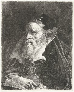 Kitap ve büyüteç ile yaşlı adam Kafaların toplanması (dizi başlığı) Raccolta di Teste (dizi adı) by Giovanni Domenico Tiepolo
