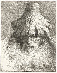 Kesik ağızlı konik başlıklı yaşlı adam Kafa koleksiyonu (dizi başlığı) Raccolta di Teste (dizi başlığı) by Giovanni Domenico Tiepolo