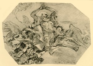 Melekler tarafından çevrili dua eden Aziz, 1762, 1928 by Giovanni Domenico Tiepolo