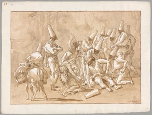 Punchinello Yolda Çöküyor by Giovanni Domenico Tiepolo