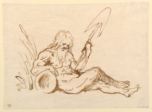 Nehir Tanrısı Çizimi by Giovanni Domenico Tiepolo