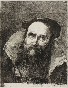 gülümseyen yaşlı adam by Giovanni Domenico Tiepolo