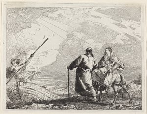 Nehrin Kıyısındaki Kutsal Aile by Giovanni Domenico Tiepolo