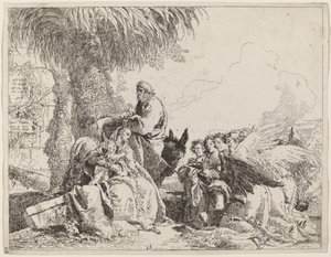 Sevgi dolu Meleklerle Uçuşta Kalanlar by Giovanni Domenico Tiepolo