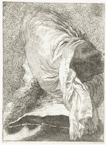 Türbanlı kafalı Türk erkeği geri döndü Kafaların toplanması (dizi başlığı) Raccolta di Teste (dizi adı) by Giovanni Domenico Tiepolo