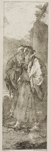iki yaşlı adam by Giovanni Domenico Tiepolo