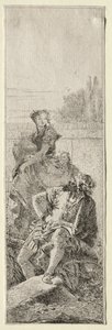 iki köylü by Giovanni Domenico Tiepolo