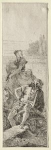 İki Köylü. by Giovanni Domenico Tiepolo