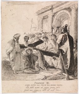 Via crucis - İstasyon III. İsa İlk Kez Düşüyor by Giovanni Domenico Tiepolo