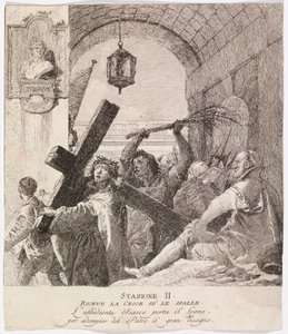 Via crucis - İstasyon II. İsa Çarmıhını Kaldırıyor by Giovanni Domenico Tiepolo