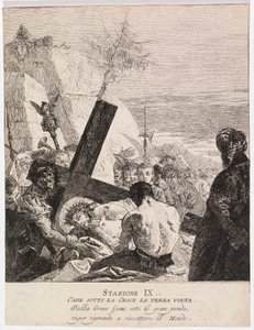 Via crucis - İstasyon IX. İsa Üçüncü Kez Düşüyor by Giovanni Domenico Tiepolo