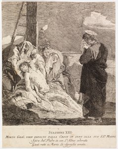 Via crucis - İstasyon XIII. İsa Çarmıhtan İndiriliyor by Giovanni Domenico Tiepolo