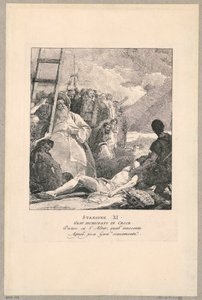 Via crucis - İstasyon XI, Çarmıha Çivilenmiş İsa by Giovanni Domenico Tiepolo