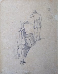 Davulcu ve iki asker by Giovanni Fattori