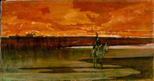 Nehirdeki bekçi Nehirdeki bekçi. Tablo Giovanni Fattori (1825-1908) 1885-1890 Güneş 27x57 cm Floransa, Galleria d