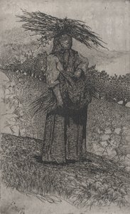 Çubuk toplayan köylü kadın, 1884-1908. by Giovanni Fattori