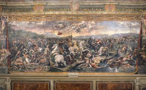 Bataille du pont Milvius - Milvian Köprüsü Savaşı - Penni, Gianfrancesco (1496-1528) - 1517-1524 - Fresk - Apostolik Sarayı, Vatikan