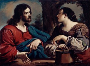 İsa ve Samiriyeli Kadın, c.1620 by Giovanni Francesco Barbieri