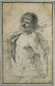 Herkül, 1555 - 1666 (beyaz olmayan kağıt üzerine siyah tebeşir) by Giovanni Francesco Barbieri