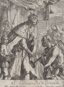 Saint Louis fakirlere sadaka veriyor, 1735. by Giovanni Francesco Braccioli