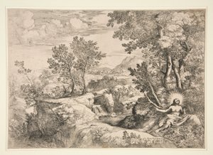 Bir Manzarada Mecdelli Meryem by Giovanni Francesco Grimaldi